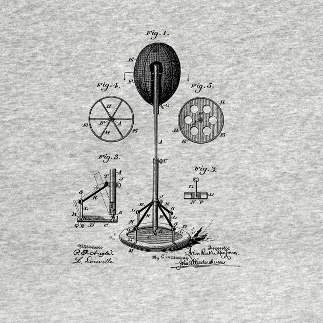 Striking or Punching Apparatus Vintage Patent Hand Drawing by TheYoungDesigns